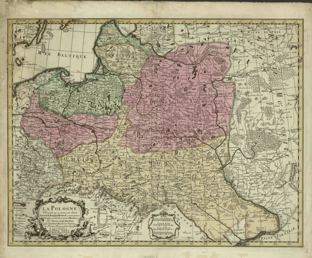 A map of the Polish-Lithuanian Commonwealth, 1734