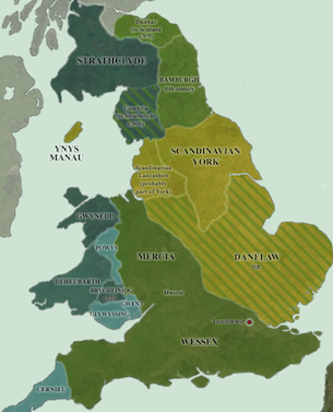 Map of England and Wales AD 900-950